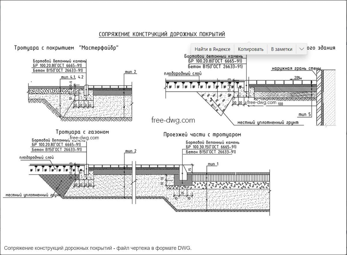 Сопряжение конструкций дорожных покрытий в AutoCAD.